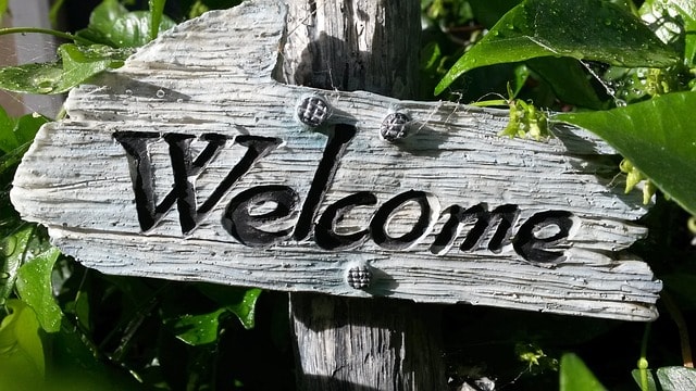 welcome sign, garden decoration, welcome